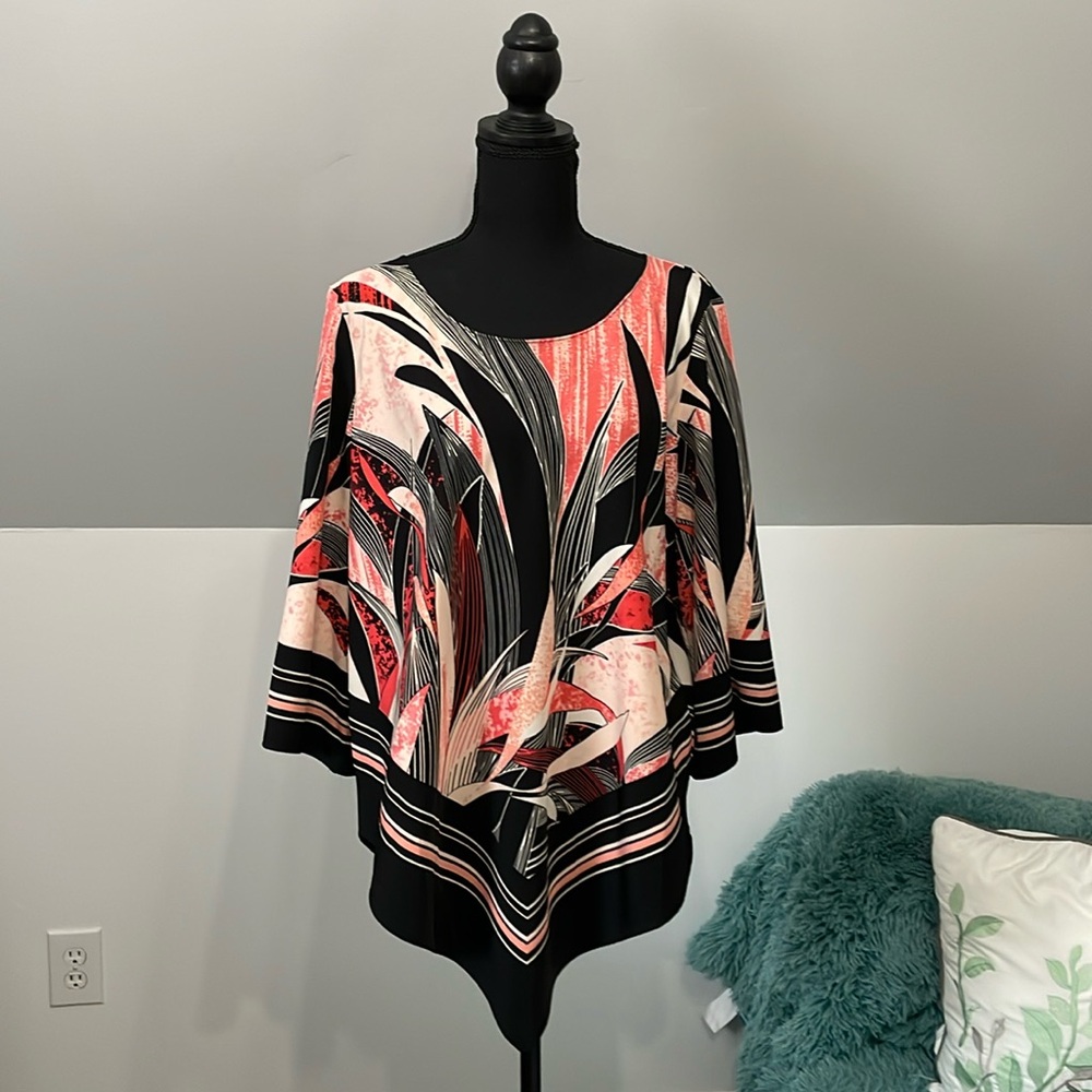 Alfani Printed Point hemmed Blouse